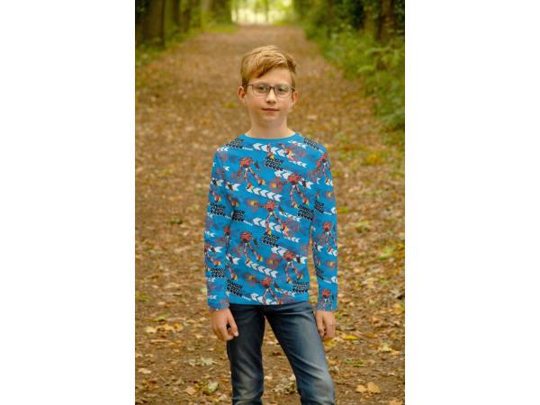 Baumwolljersey Power Rob auf Blau